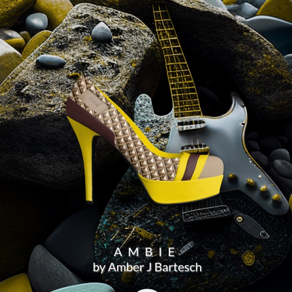 Yellow and Brown Women's Heels